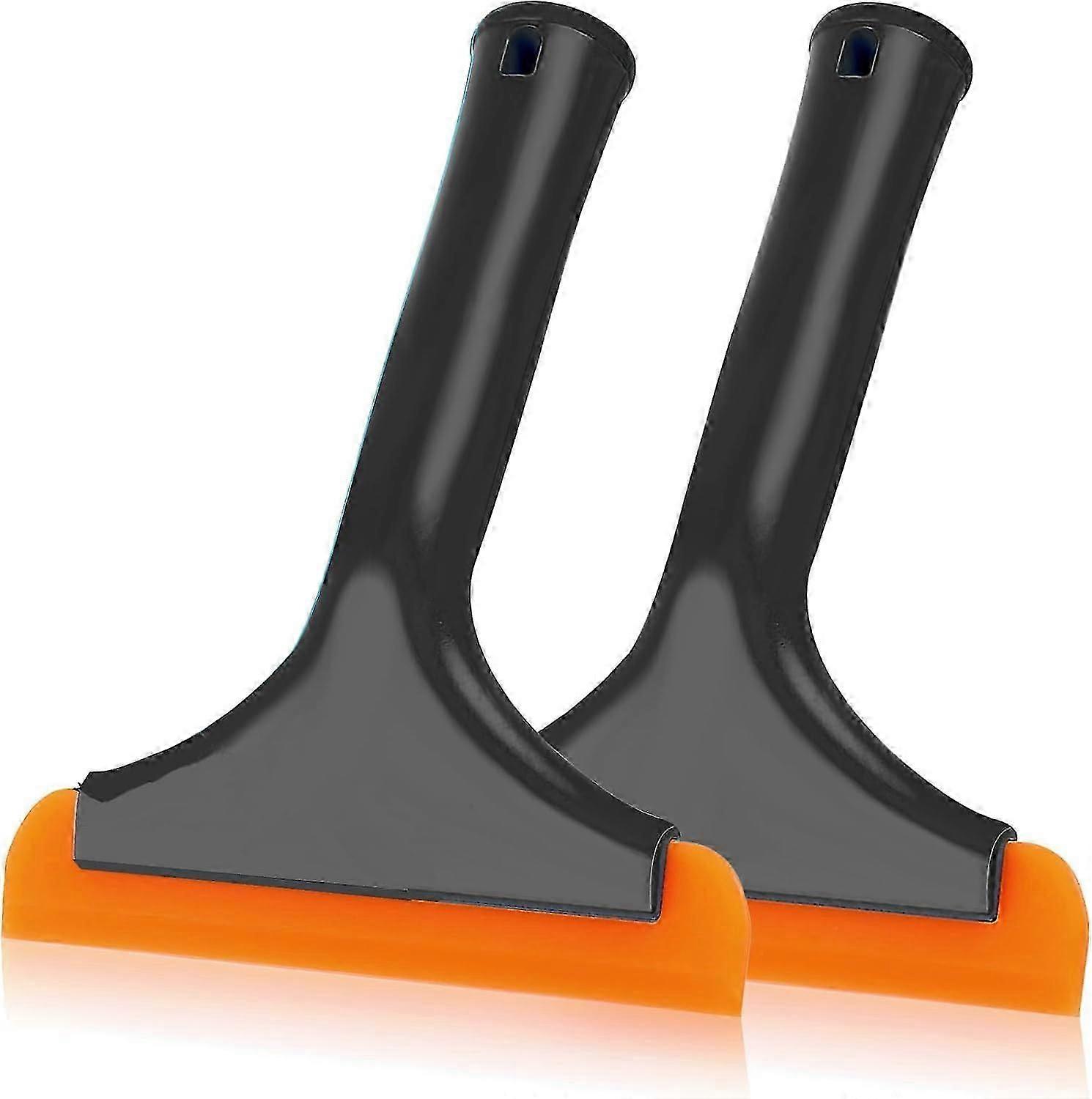 Universal Car Window Scraper Shower Glass Door Scraper, Super Soft Silicone Scraper Window Cleaning Small Scraper Car Windshield Scraper(2-Pack,Black)