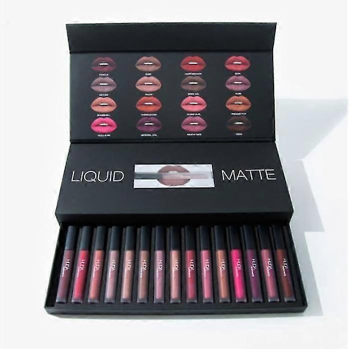 Hudabeauty 16pcs/set Kit de Navidad Lápices Labiales Mate Líquidos EDICIÓN LIMITADA