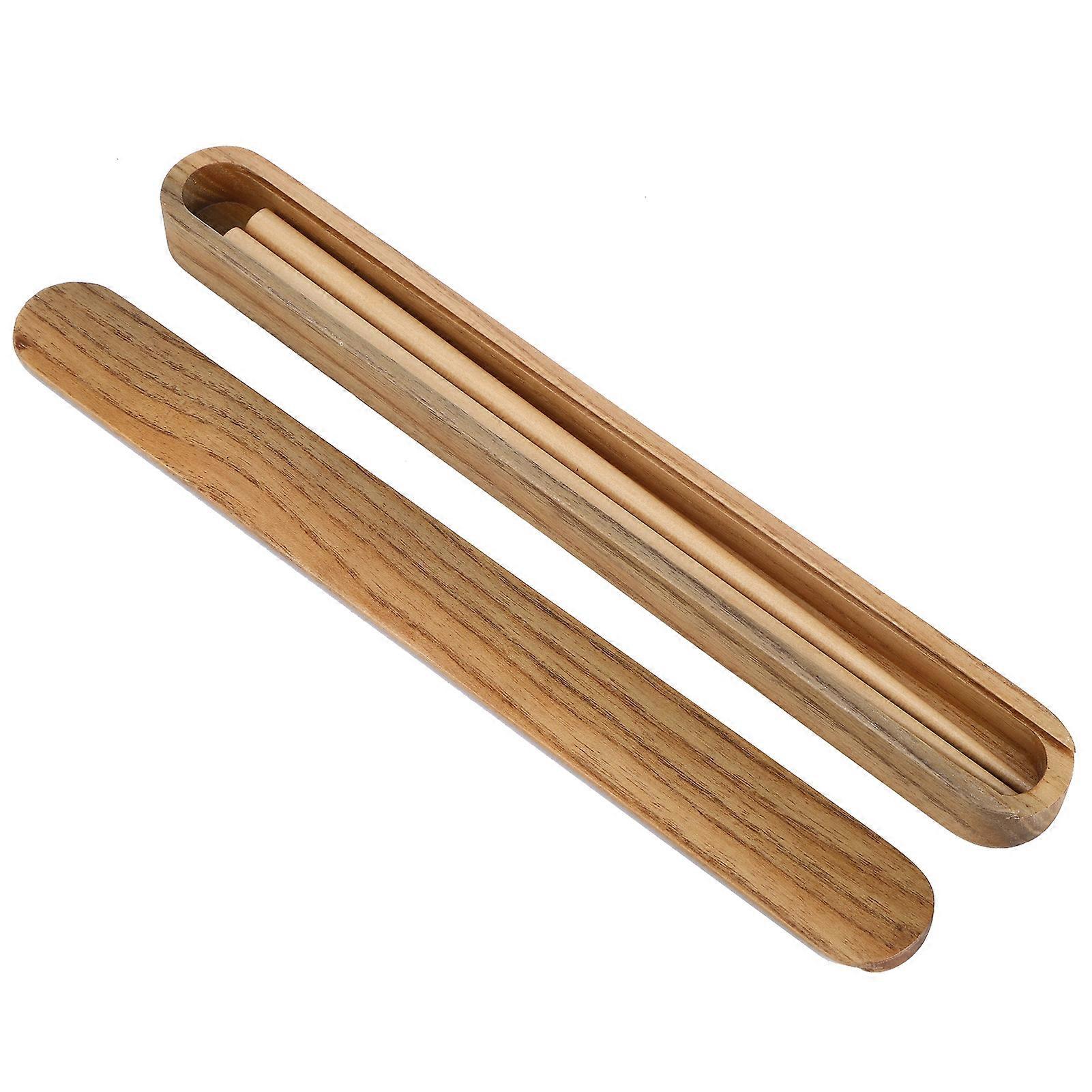 Reusable Wooden Chopsticks Portable Tableware Gift Set Kitchen Utensils for Eating with Box(Pulling Light Color Chopstick Box Chopsticks )