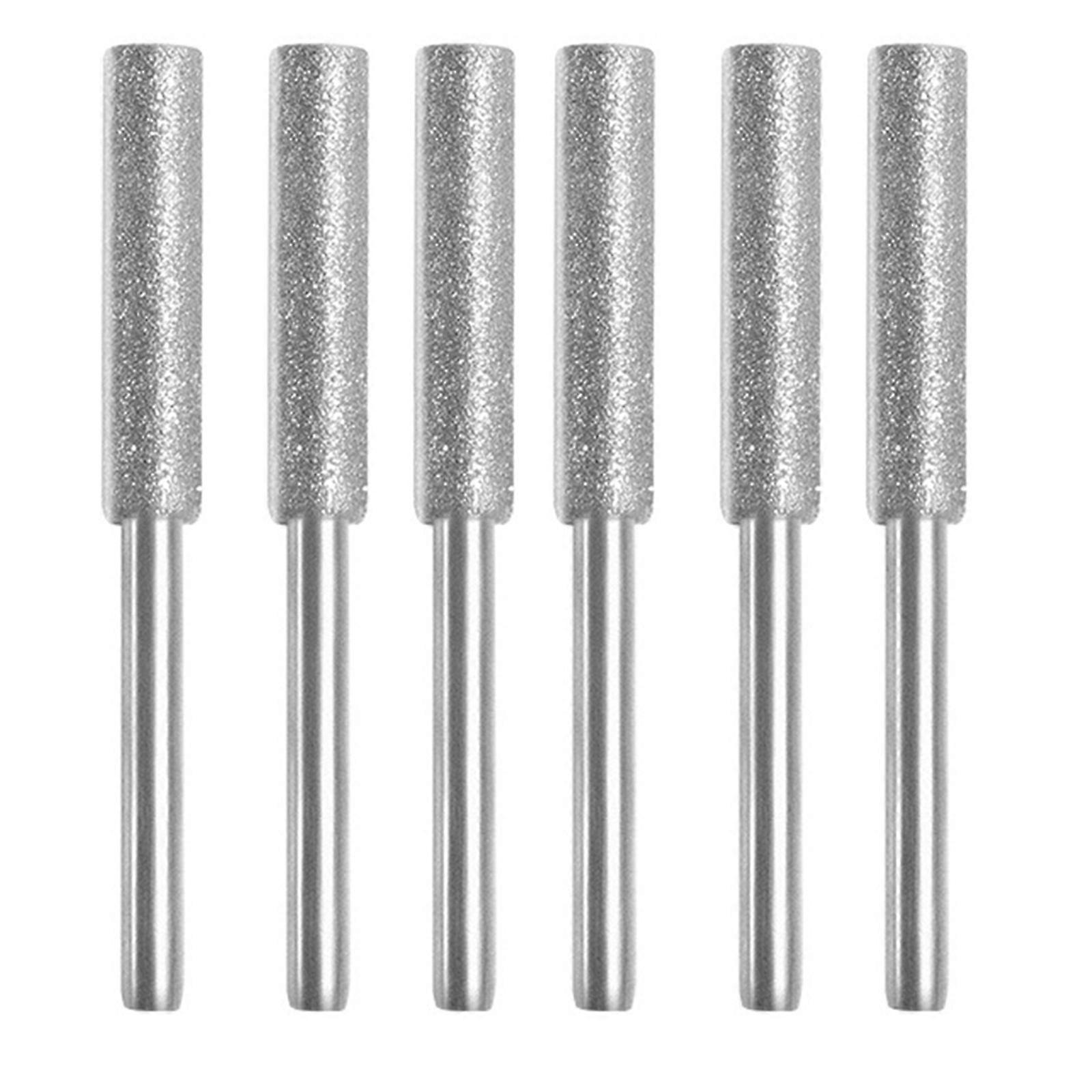 6pcs/18pcs Diamonds Grinding Head Diamonds Chainsaw Sharpener for Chainsaw Chain Sharpening High Efficiency Precise Tool  Silver