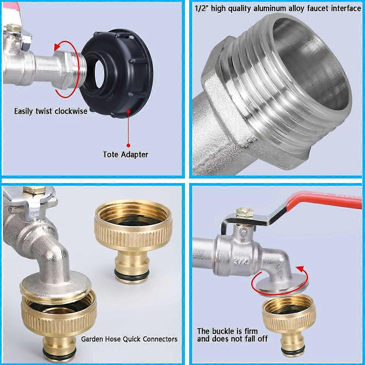 Tank Adapter, Threaded Connector, Rainwater Collector