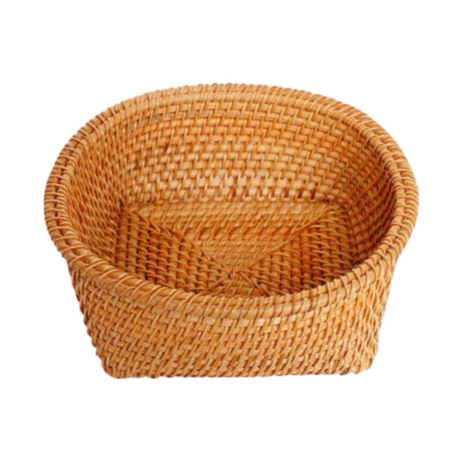 Cesto per il pane in vimini Cesto di frutta in rattan Vassoio in vimini intrecciato impilabile fatto a mano