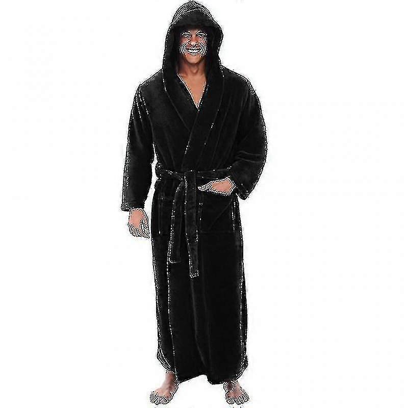 "Men's Bathrobes - Long Hooded Terry Robe For Resort, Spa, And Home XiXi"