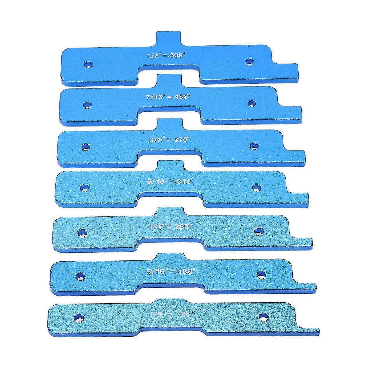 7Pcs Gauge Block Set Aluminum Alloy Clear Scale Woodworking Measuring Block Blue
