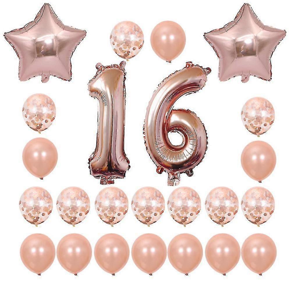 16 वें जन्मदिन मुबारक गुब्बारे लेटेक्स गुब्बारा सेट पार्टी सजावट