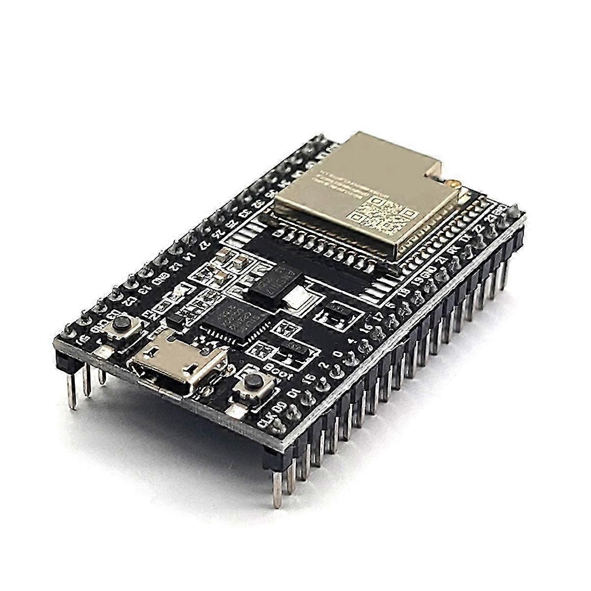 A placa de base ESP32-DevKitC Development Board ESP32 pode ser equipada com o módulo WROOM-32U WROVER e A js