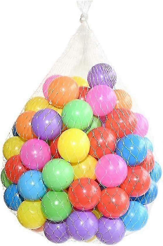 Multicoloured Soft Plastic Play Pit Balls with Clear PVC Carry Bag for Indoor Outdoor Swimming Pool