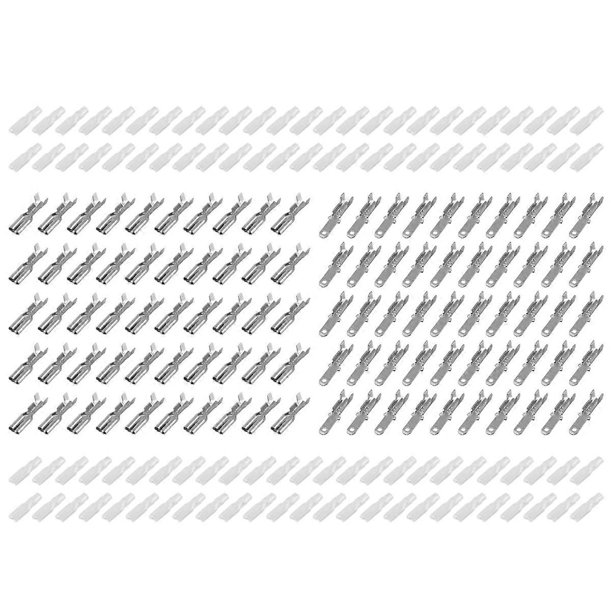 200PCS Male/Female Spade Crimp Terminals Wire Wrap Connector, 2.8MM