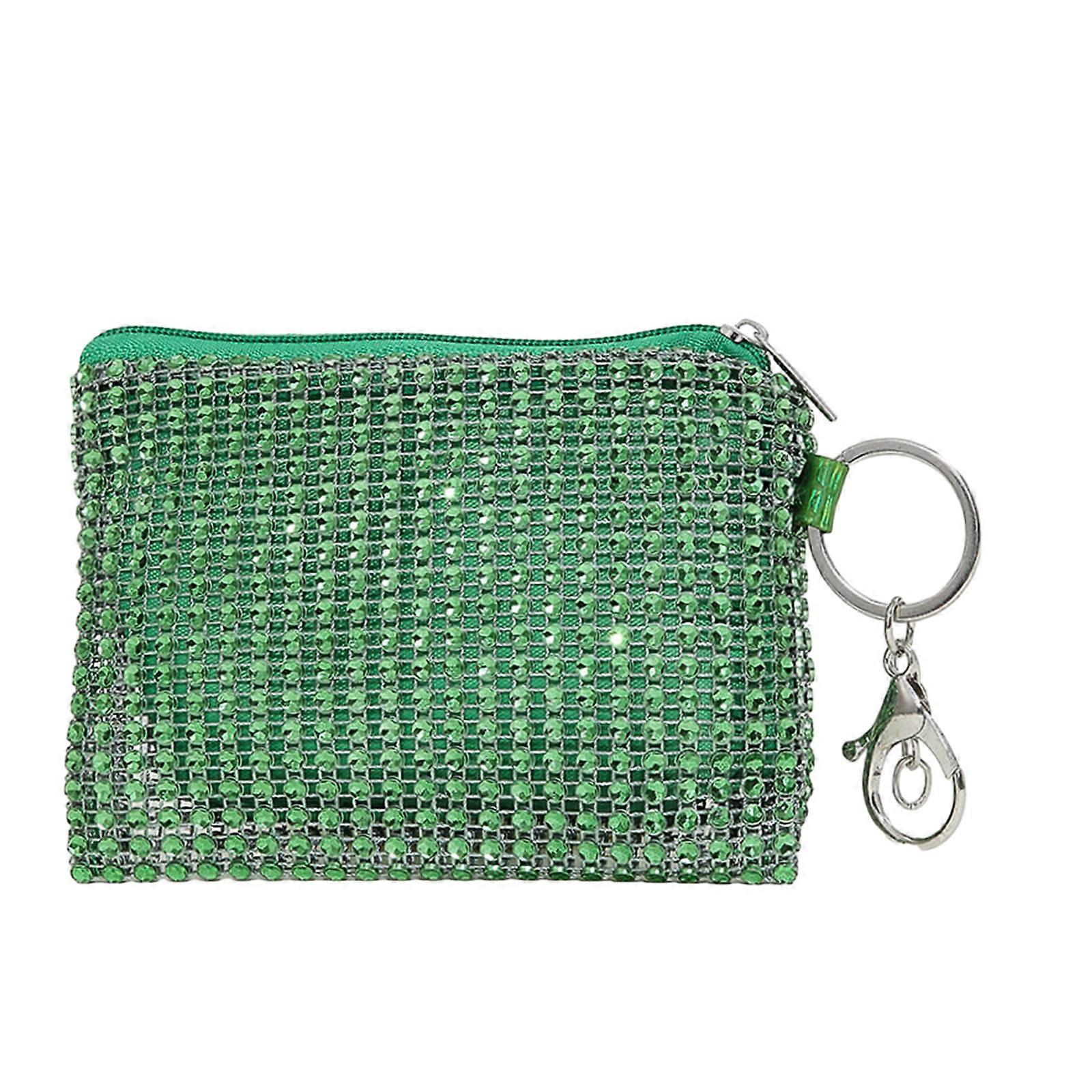 Stylish Wallet with Zipper Closure Keychain Wallets Change Mini Coin Purse for Fashion forward Individuals  Green