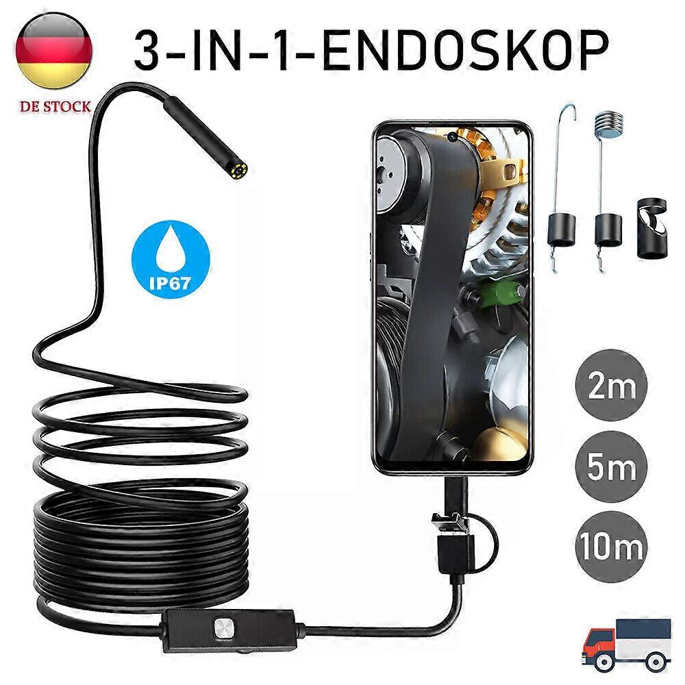 USB LED Endoscope 2-10M Waterproof Endoscope Inspection Camera For Android PC