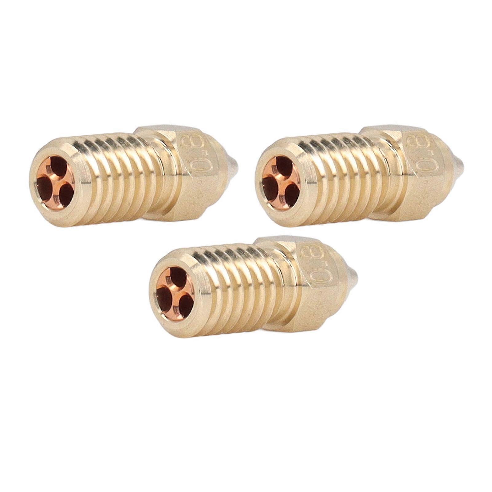3PCS M6 Brass 3D Printer Extruder Nozzle 1.75/0.8mm for Ender 3 V3 SE High Speed Print Head