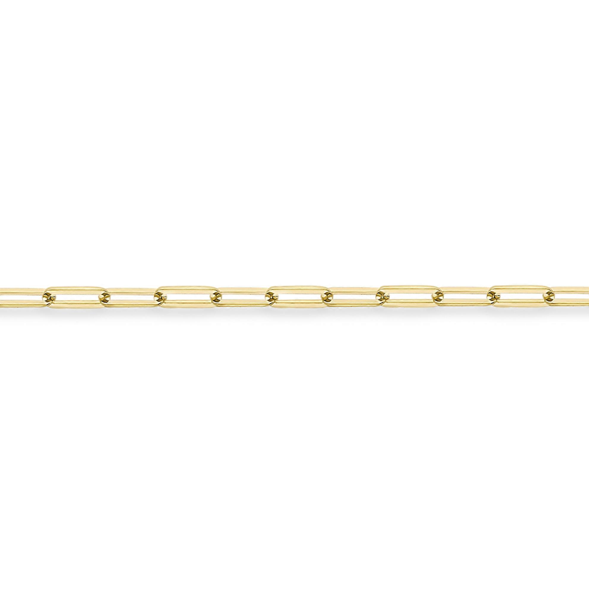 Jewelco London 女士 18K 黄金扁平椭圆形纸夹链手链 3 毫米 7.25 英寸/19 厘米