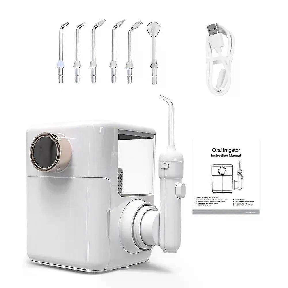 360 Rotatable Oral Irrigator Tabletop Water Flosser Rechargeable IPX5 Adjustable Pulse Water Pressure Teeth Cleaning Care Tool