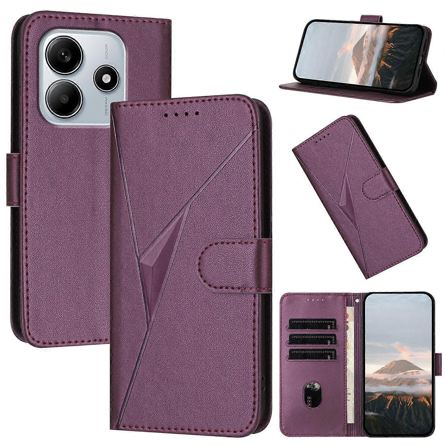 Triangle Pattern Buckle Clasp Leather Phone Case