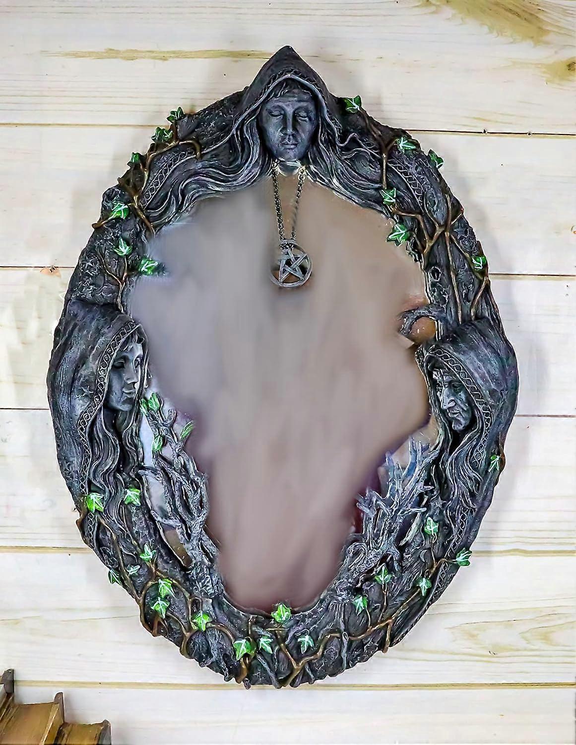 Ebros Triple Goddess Celtic Wolf Dreamcatcher - 12 Inch Round Wall Hanging With Feathers For Home Decor - View #4