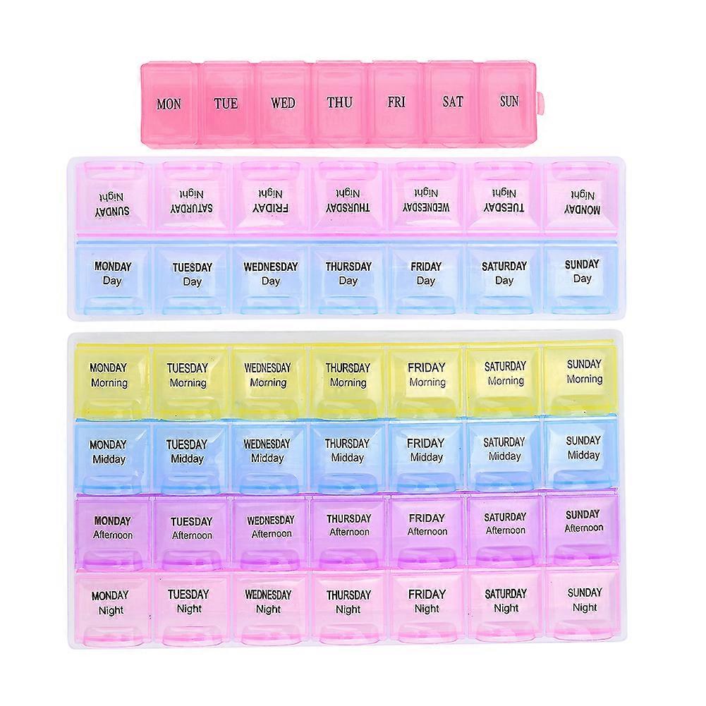 3pcs Plastic Watch Storage Box Organizer for Watchmaker Repair Tools (2 Colors 7 Grids, 2 Colors 14 Grids, 4 Colors 28 Grids)