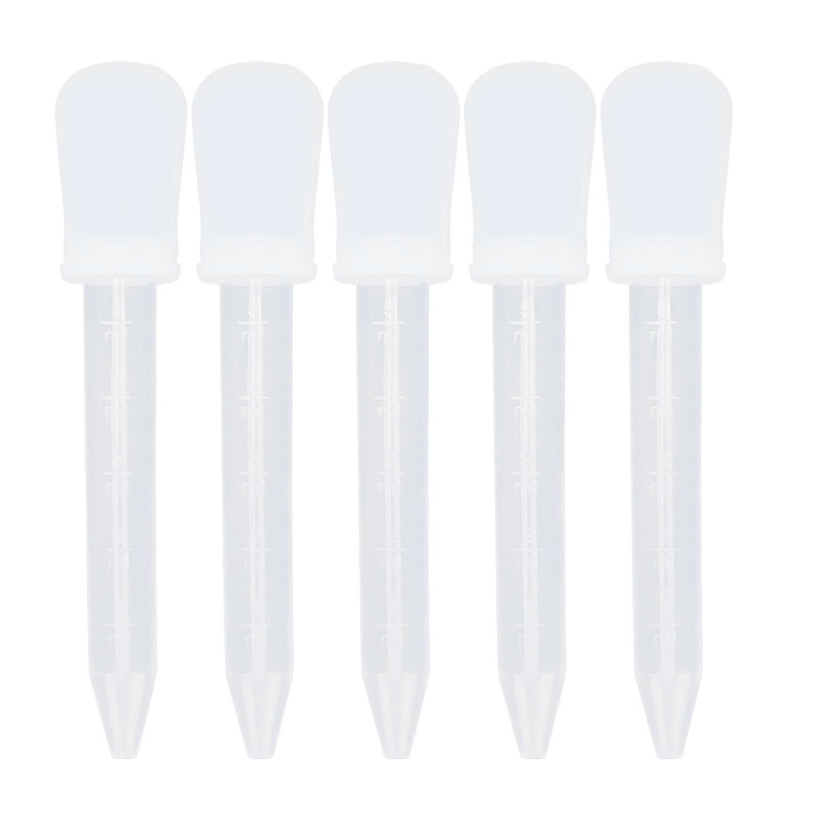 5 Pack Transfer Pipette Silicone Calibrated Liquid Dropper for Laboratory DIY Art