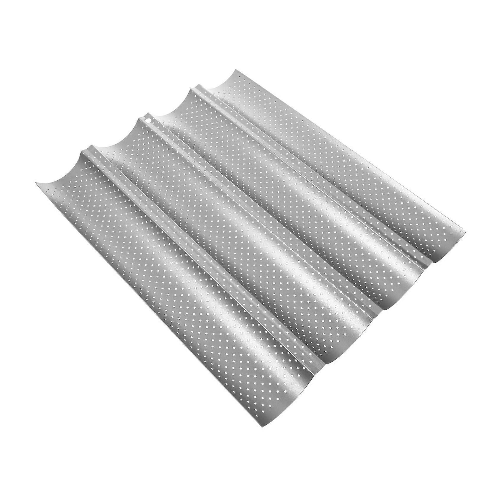 French Bread Baking Pans Set of 4 Non-Stick Sourdough Baguette Baking Pans with Smooth Surface for Easy Demoulding