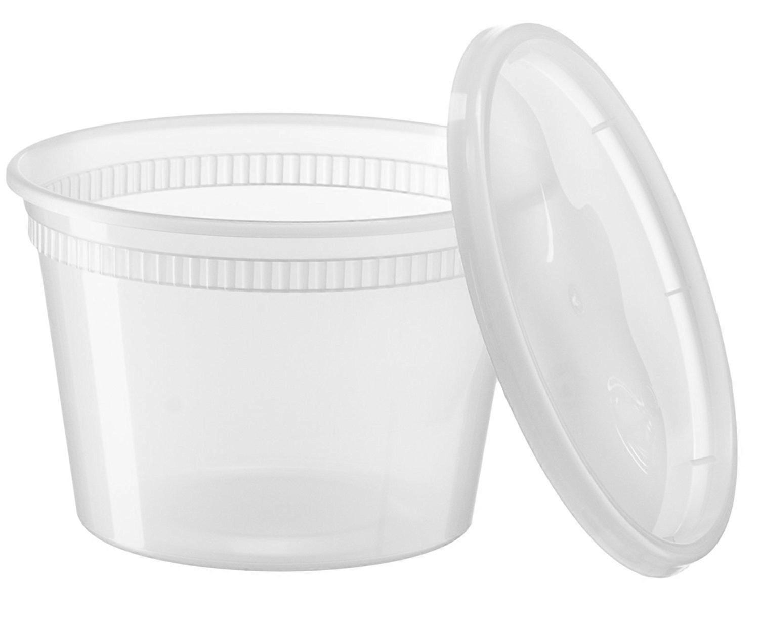 Food Storage Containers with Lid 30 oz and 24 oz Sets, BPA-Free Plastic, Airtight, Microwave Safe, Stackable