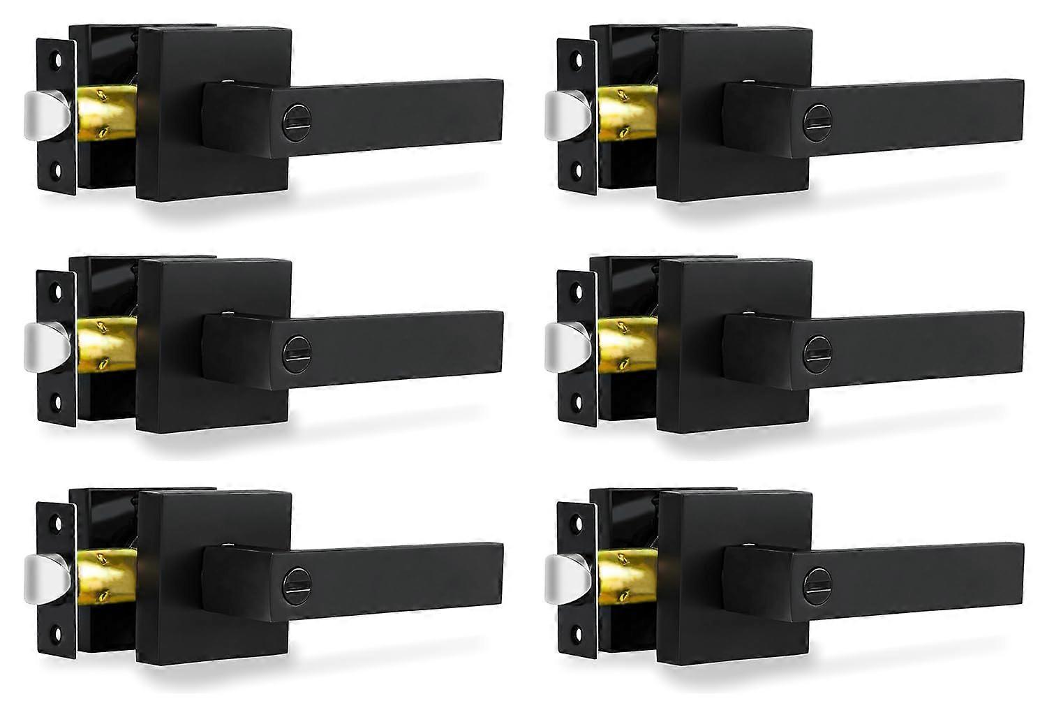 6 عبوات أذرع باب سوداء غير لامعة لحمام السرير