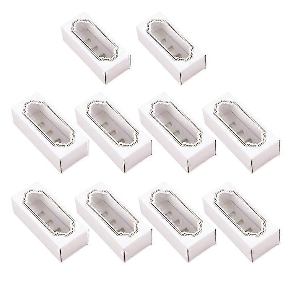 10 Pcs Cheesecakes Macaron Display Container Cupcake Box Paper Clear Macaroon Box Transparent Cake Box Macaroon Packing Box