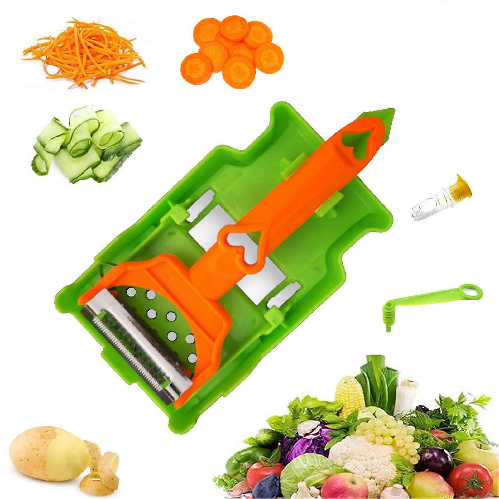 Multi-Purpose Vegetable Peeler with Dual Blades for Slicing, Peeling, and Strategic Robbing