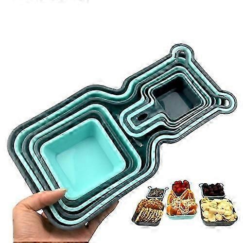 2 Sets 10 in 1 Storage Rainbow Plate Fruit Snack Plate Multi-Measuring Spoon