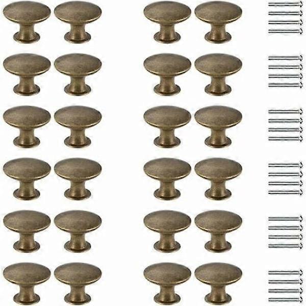 Vintage drawer knobs  brass knobs 24 pieces round cabinet knobs  door knobs for cabinets kitchen bedside tables