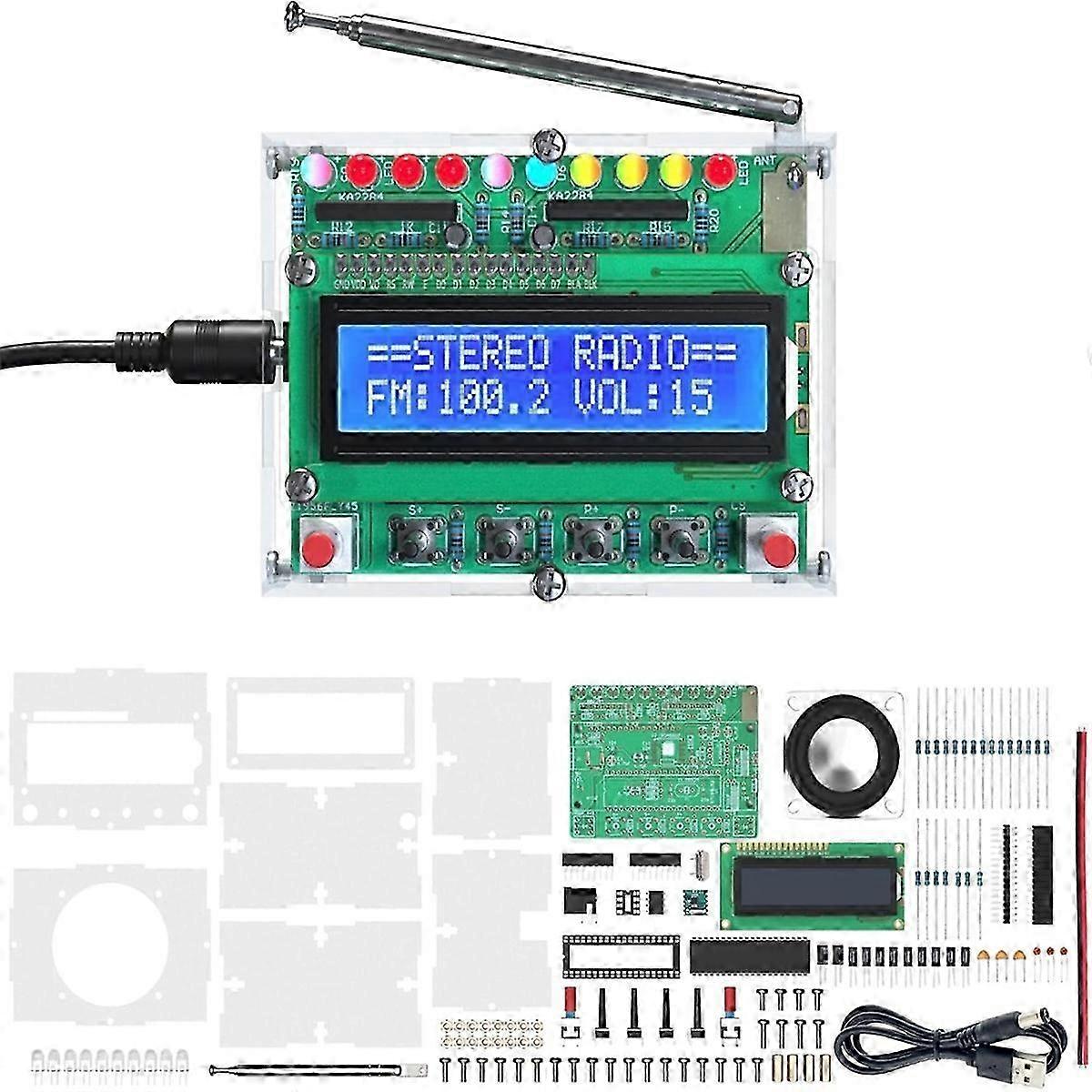 FM Radio Kit,DIY Soldering Projects Radio Compatible with Learning Teaching STEM Education Ideal Gif