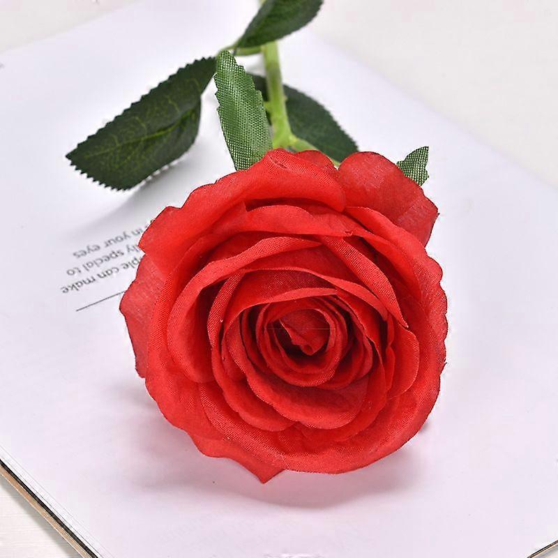 Artificial Flowers and Bouquets Simulation Red Rose 5pcs