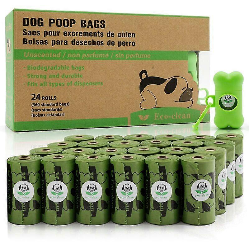 Dog Poop Bags, Βιοδιασπώμενες Τσάντες Dog Poop με Dispenser for Dogs, Αδιάβροχες, 24 Rolls
