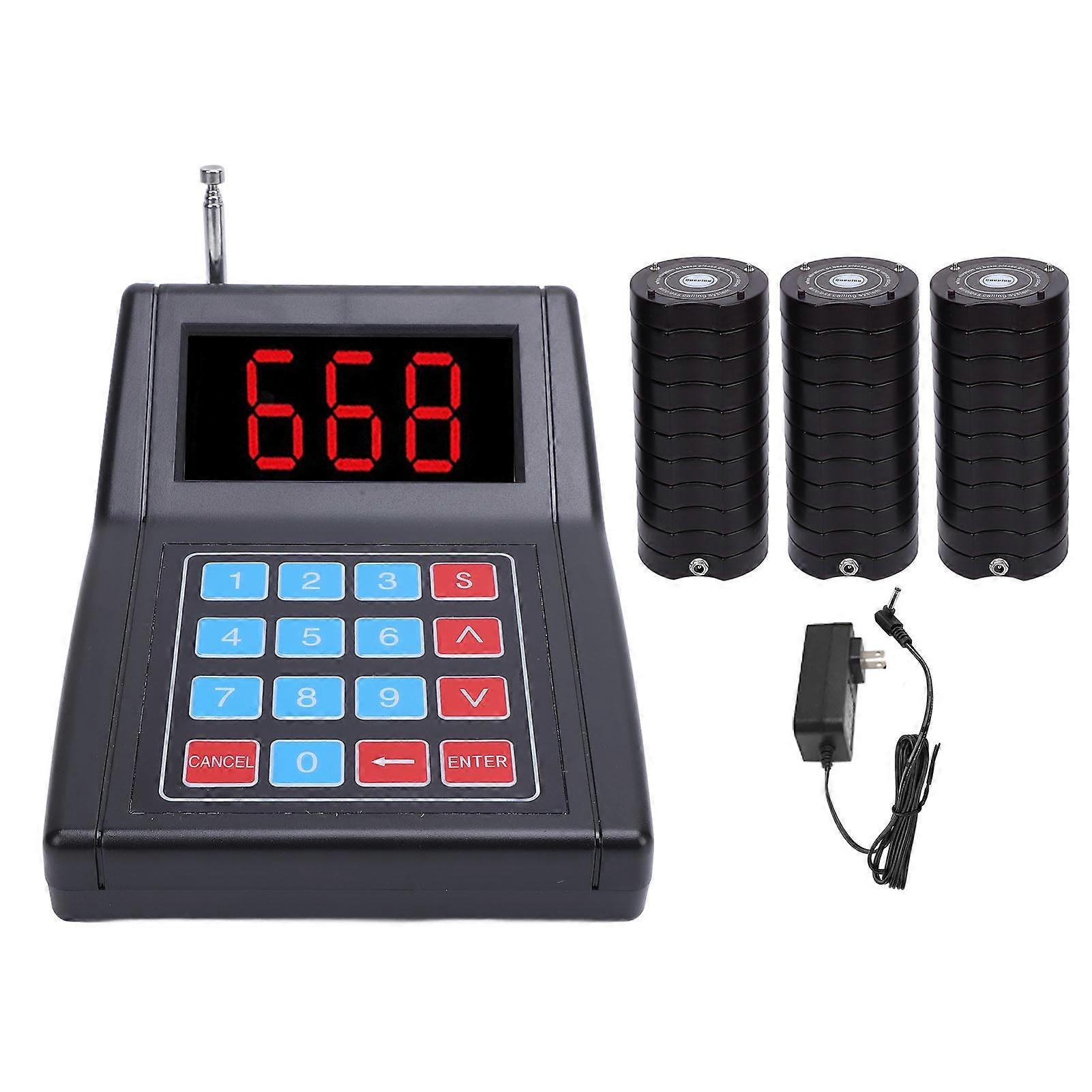 Restaurant Pager Calling 30 Coaster Pagers 1 Keyboard Transmitter Wireless Beeper Buzzer System for Queuing