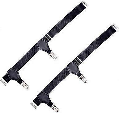 Men's shirt and sock clips adjustable length black2-piece