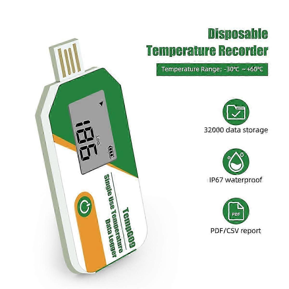 Digital Portable Miniature High Accuracy Data Logger Disposable Temperature Sensor for Cold Chain Transport with Alarm
