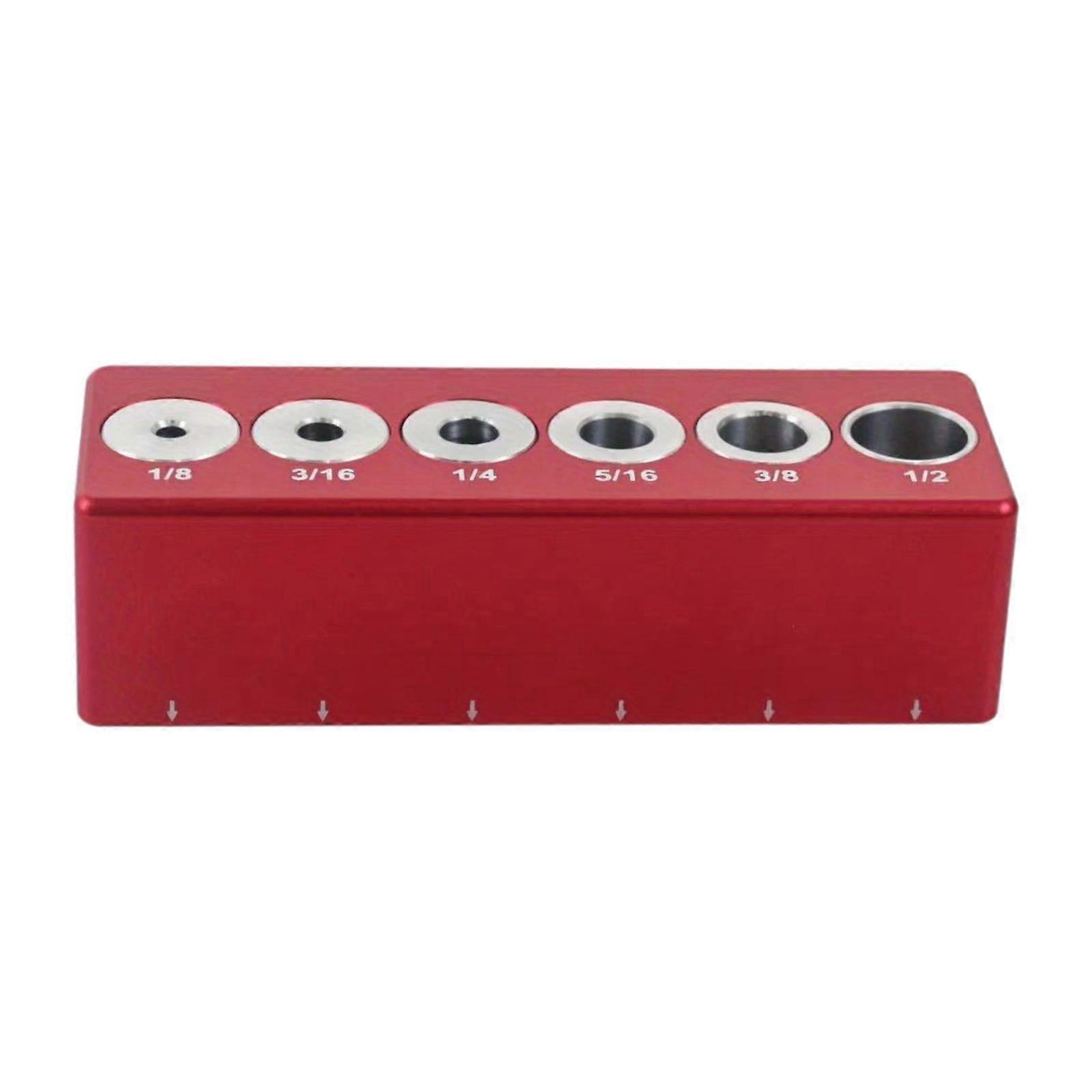 Woodworking Drill Guide Jig Block Multifunctional Handheld Red Doweling Jig