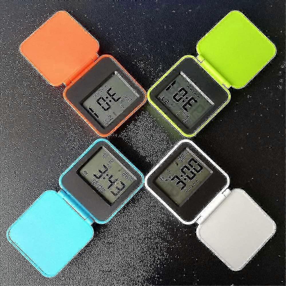 Mini Small Digital Travel Alarm Clocks With Lcd Night Light,battery Operated Travel Clock,portable Folding VBNM