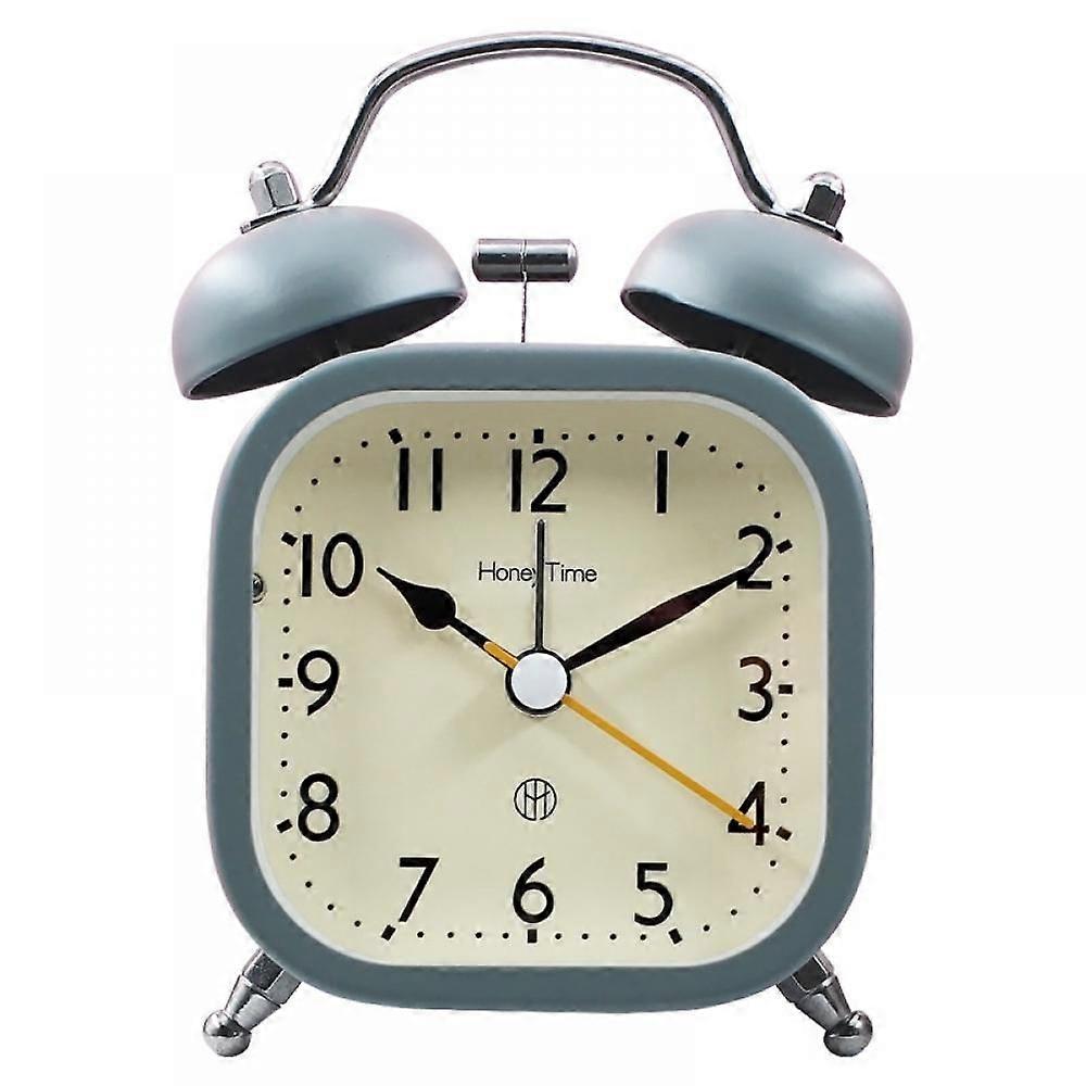Alarm Clocks For Bedrooms, Square Alarm Clock , Student Home Decoration Desktop Clock(Grey)