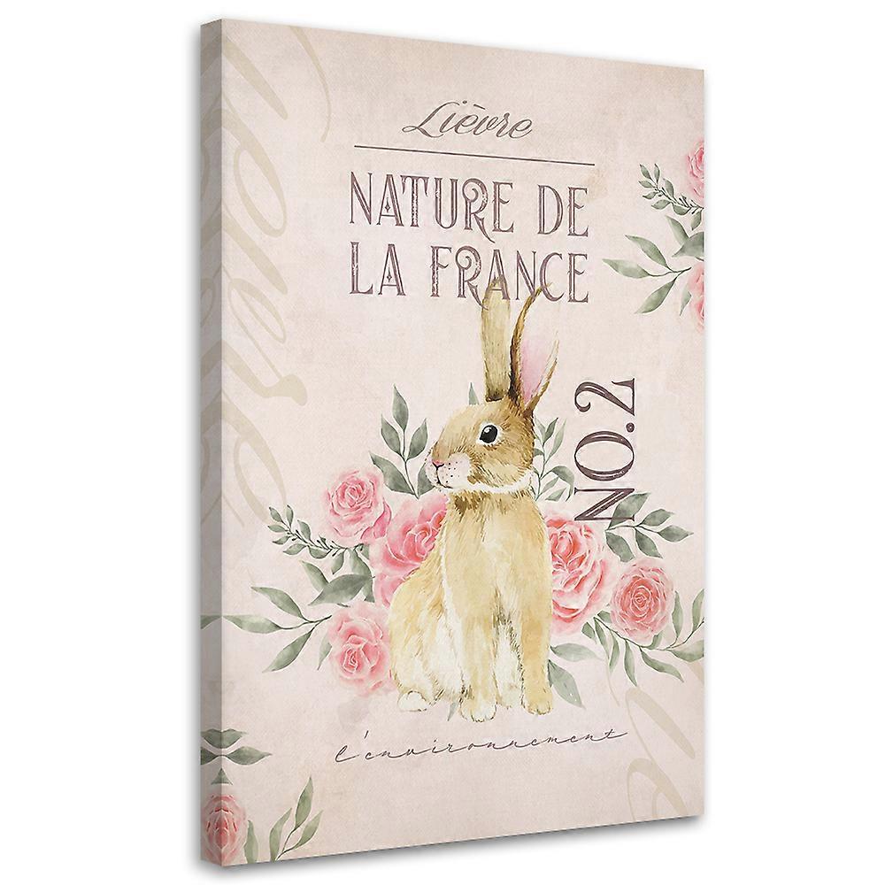 Lienzo, Shabby Chic Conejo de Pascua - 40x60