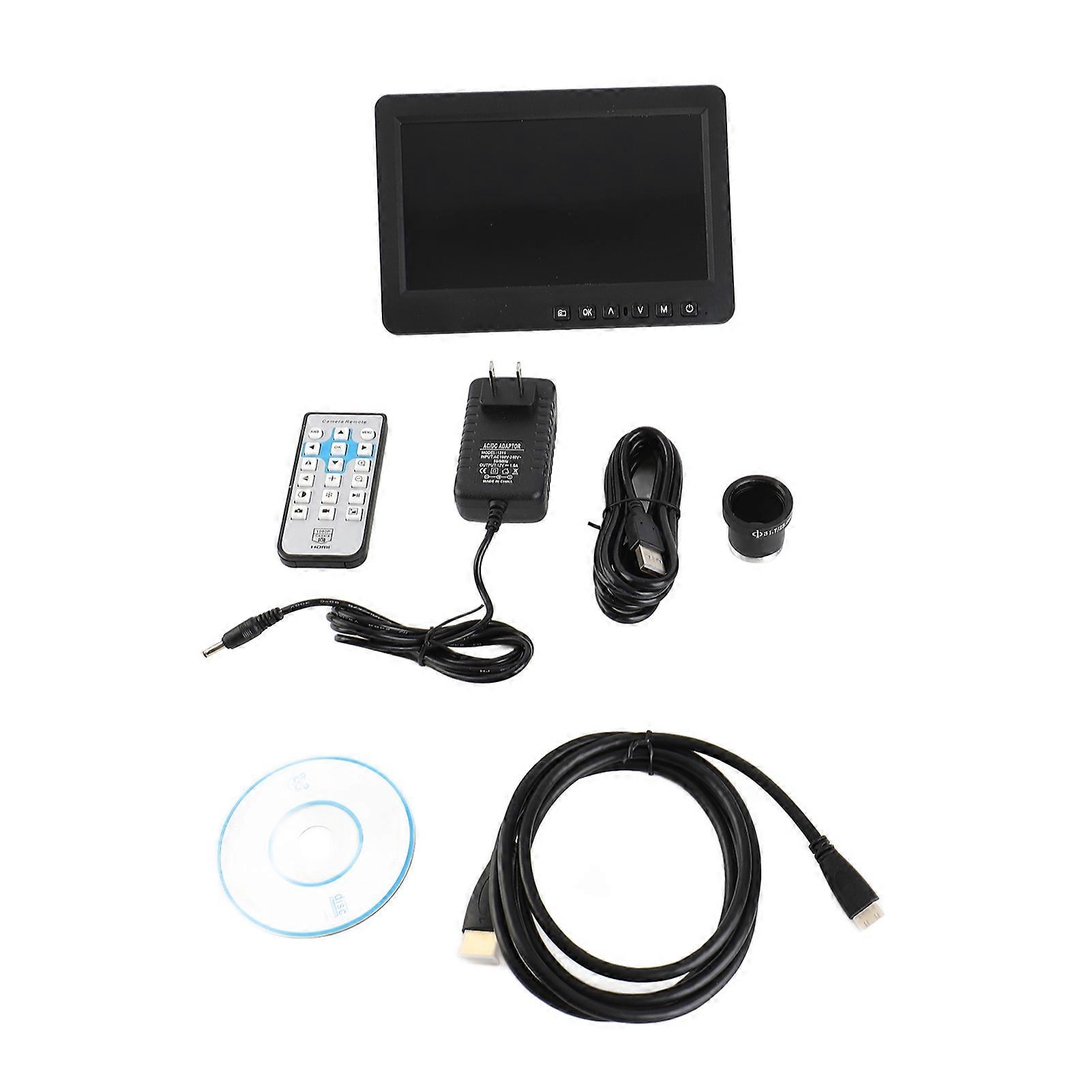 Electronic 1080P 7in IPS Telescope Eyepiece Camera with Remote Controller 7X Digital Zoom for Scientific Research Laboratory