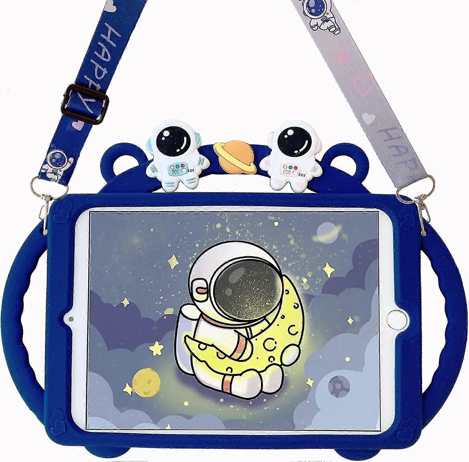 Ubiuocase For Ipad 9th Gen 2021 Case, Ipad 7th & 8th Gen 2020/2019 Case - Cute Cartoon Astronaut Creative Case For Kids Soft Silica Shockproof Cover W