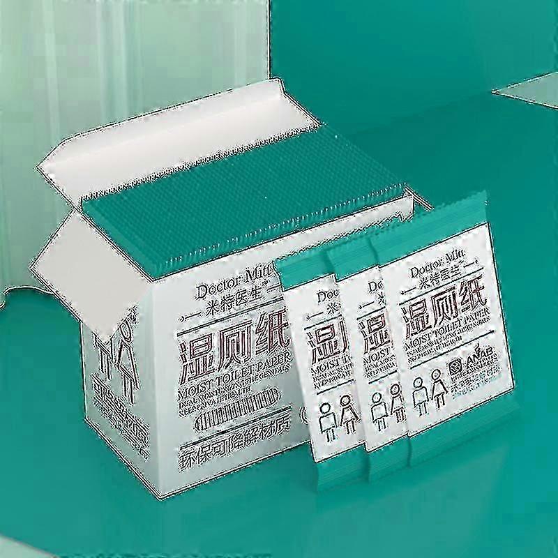 65 Pieces/box Wet Wipes Wet Toilet Paper Portable Sachets Individually Wrapped Biodegradable Toilet Flush Wet Toilet Paper