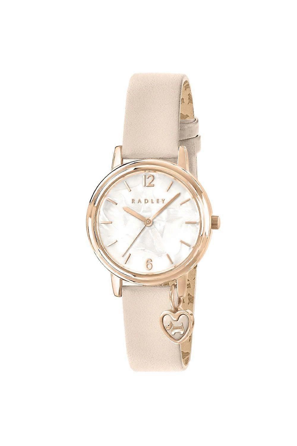 Women's Radley Ladies Parade Mews Rose Gold Plated Oatmilk Leather Strap 27mm Watch RY21872A