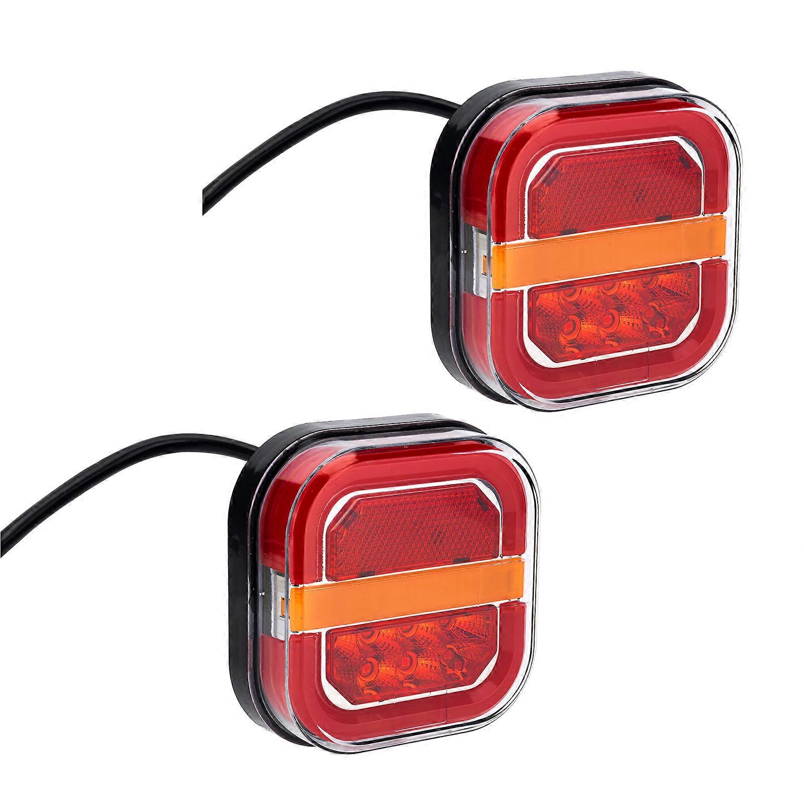 Trailer Number Plate Stop Brake Light LED Turn Signal Warning Reverse Wheel Lights Third Rear Lamp Warning Fog Lamp 2pcs