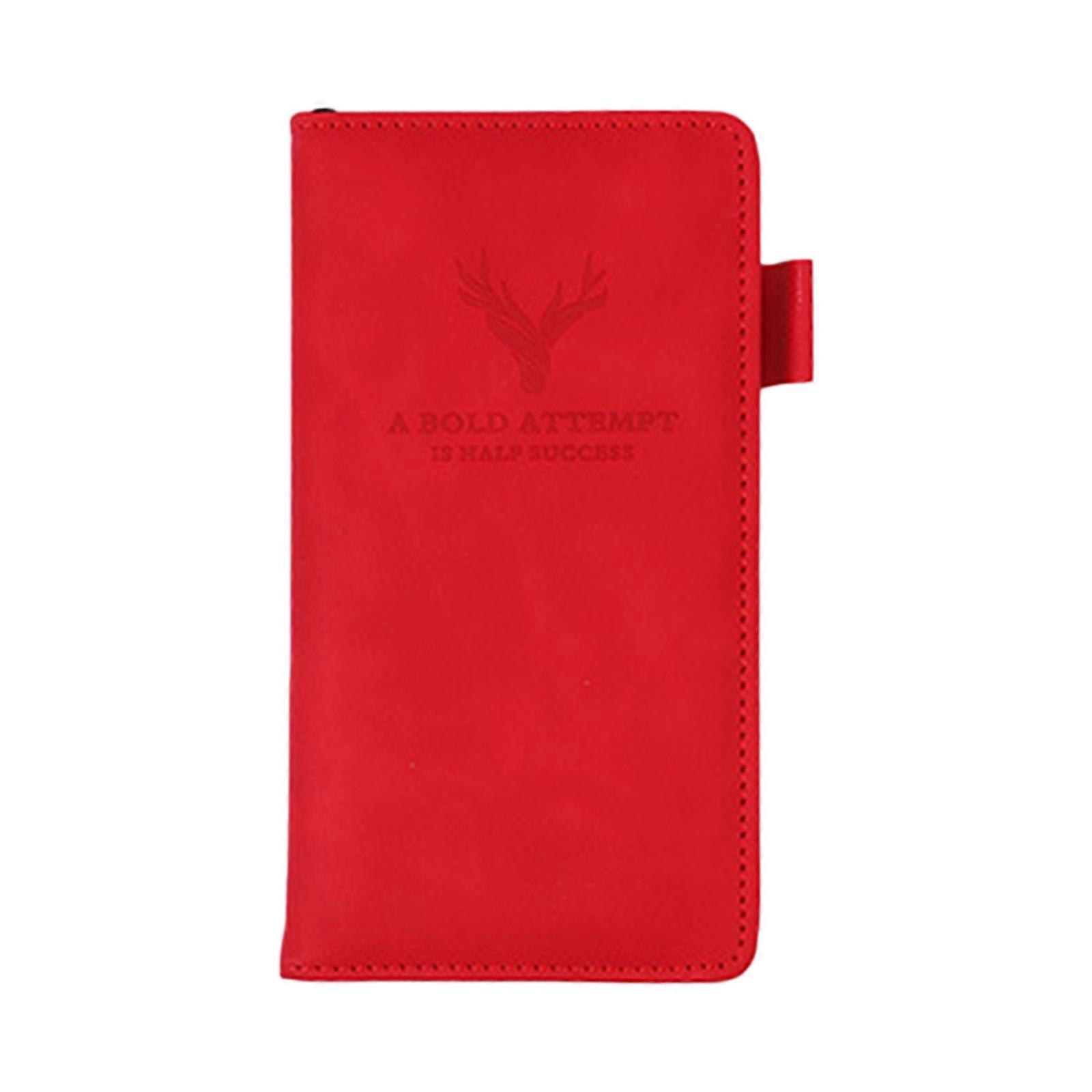 Semplice A6 Pocket Journal Notepad Planner Notebook con segnalibro a nastro 232 pagine per donne uomini impiegati studenti rossi