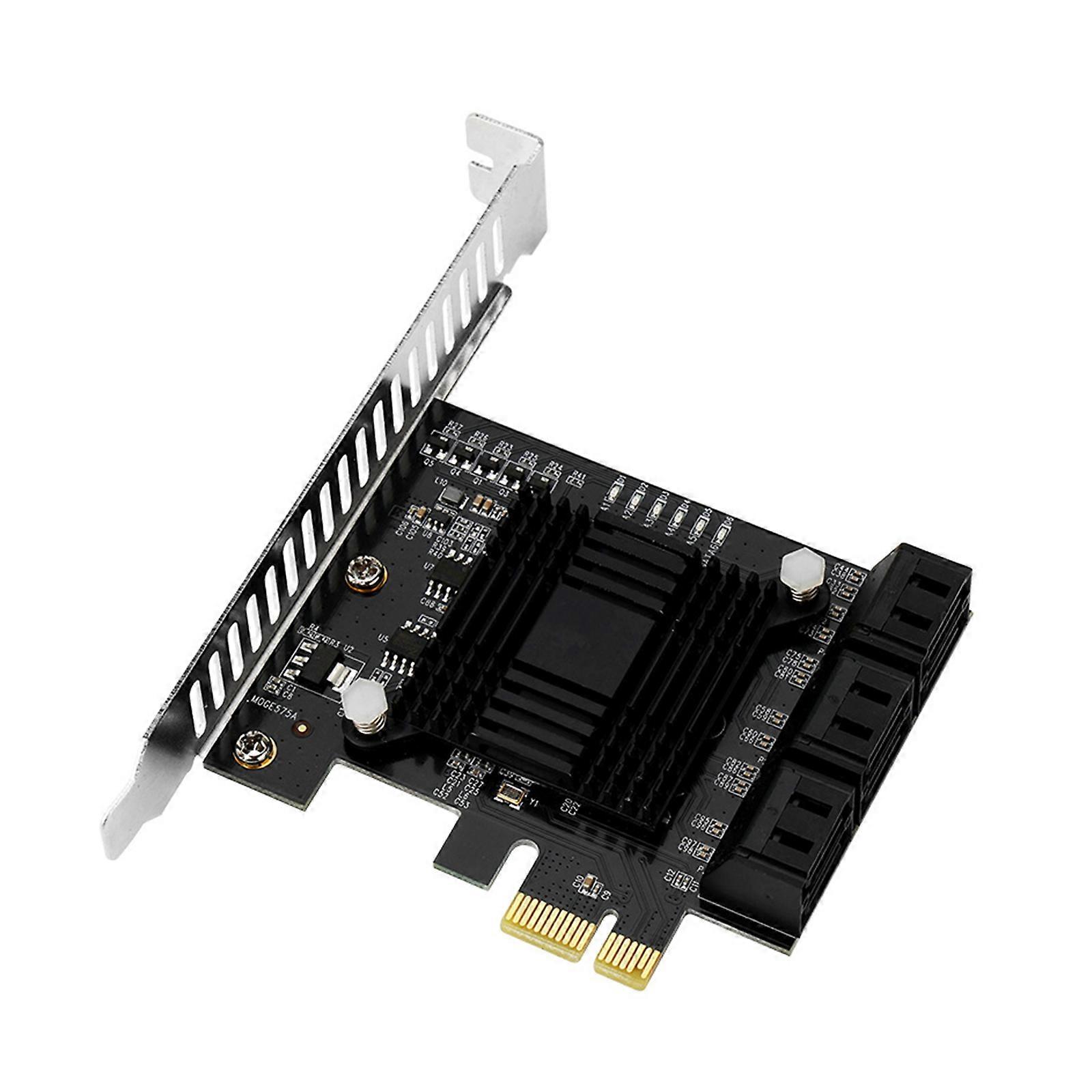 PCIE To Sata Expansion Card 6-port Sata Hard Disk Adapter PCIE Mining Riser Card Pass-through Drive-free Extension Multicolor