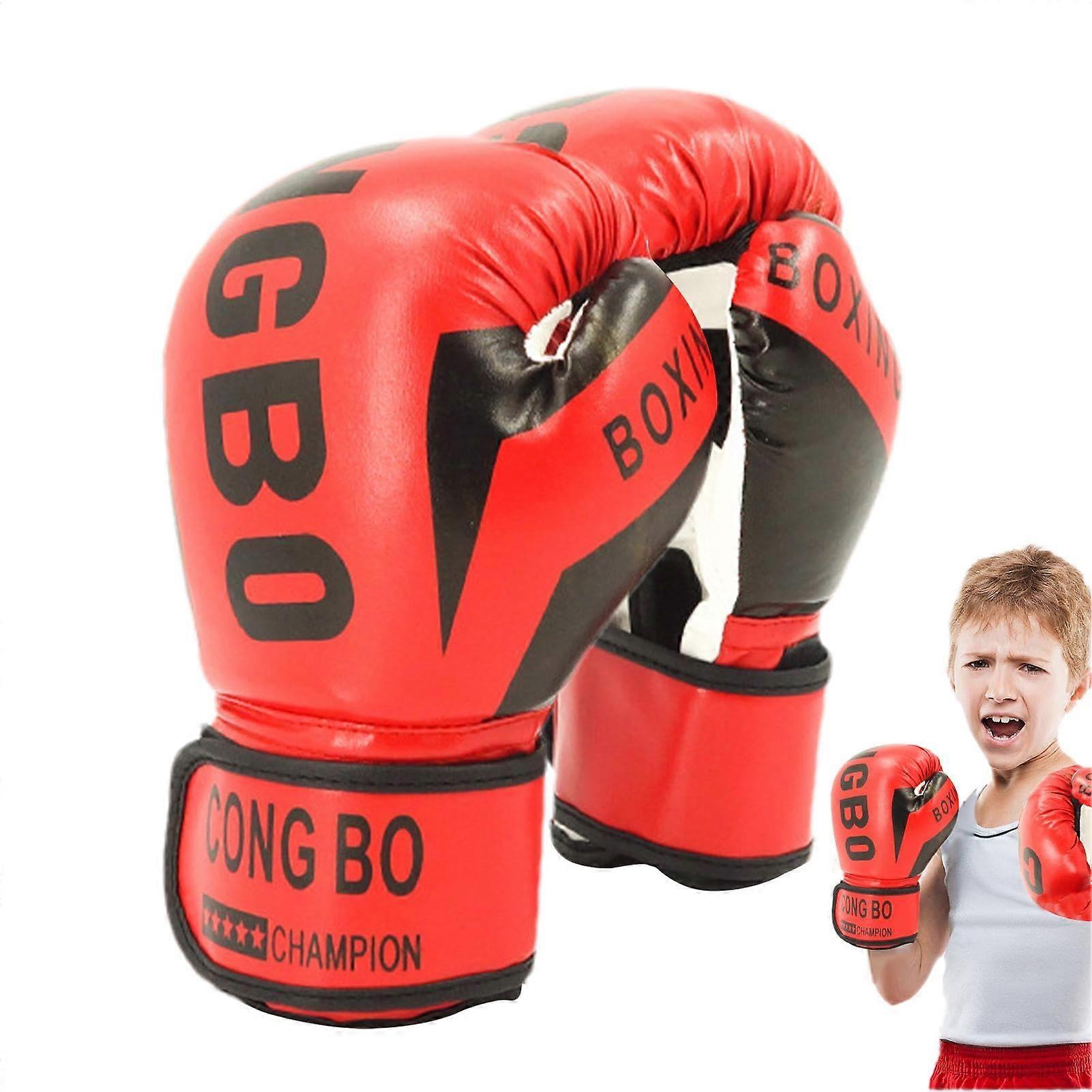Boxing Gloves For Children Maya Kara Junior Maya Hide Leather PU Leather Padding Ergonomic Red