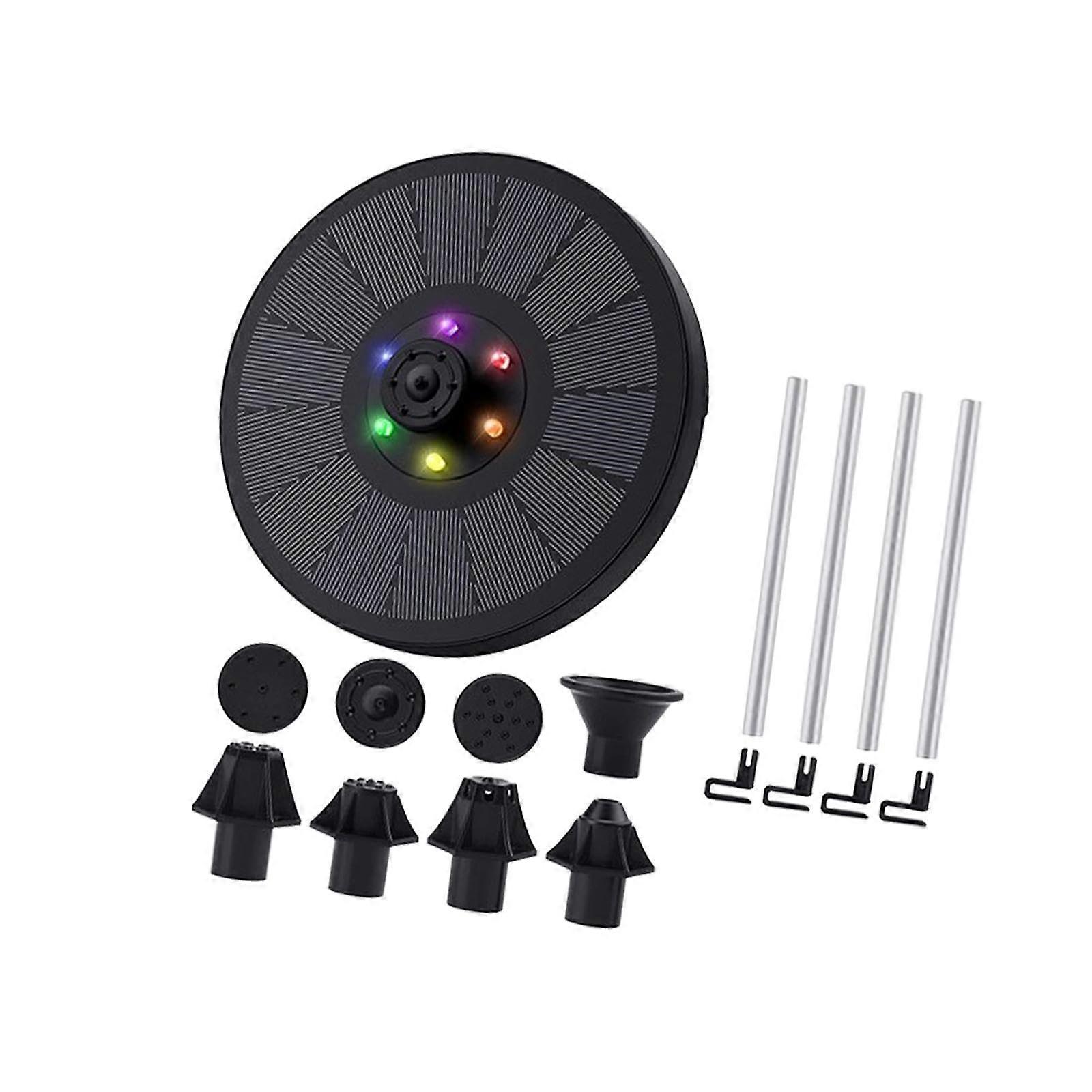 Solar Water Pump With 7 Nozzles And 4 Fixers For Pool And Pond, Solar Fountain Pump, Solar Powered Fountain