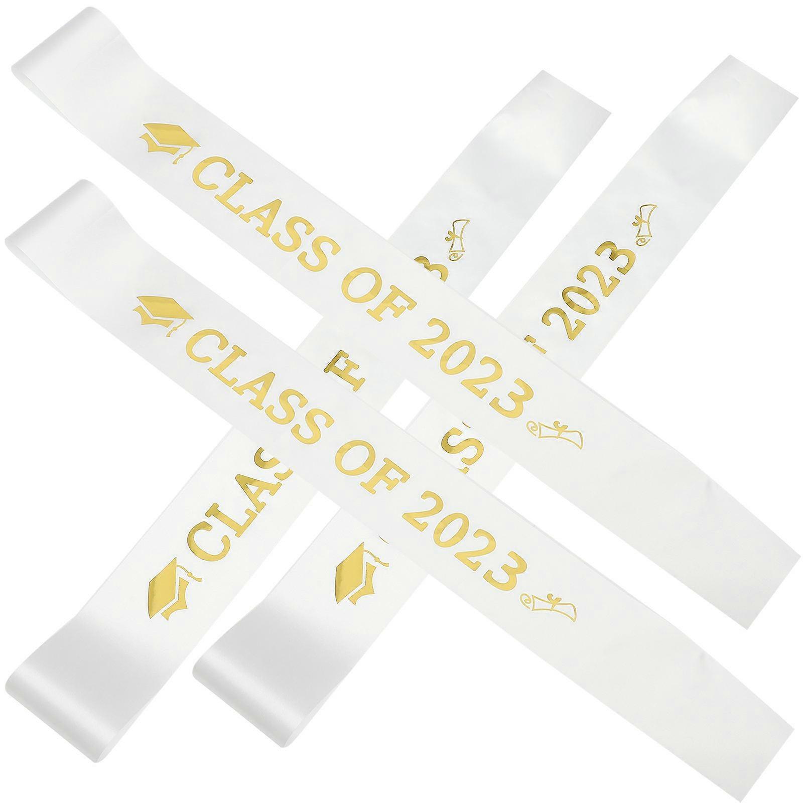 4pcs Graduation Sashes with Glitter Design Class of Shoulder Ribbons for High School & College Ceremonies Party Event Accessories