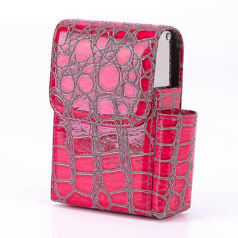 Flip Bag Cigarette Case With Pu Leather  Caseblack  rose Red