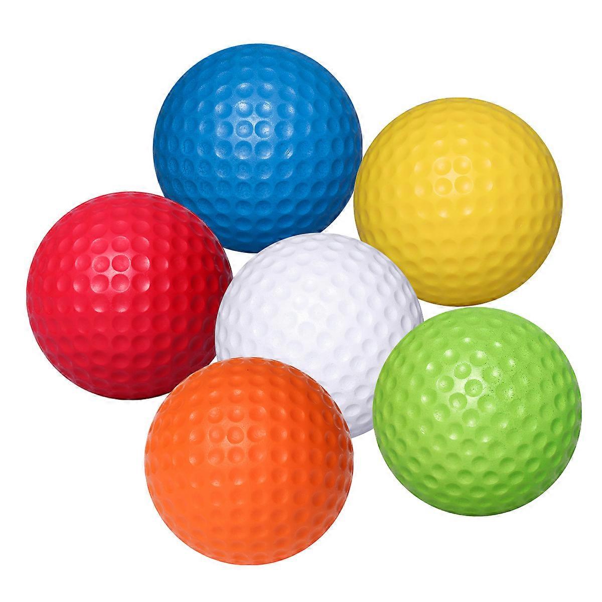 Golf Practice Balls for Indoor Training 6Pcs Assorted Colors